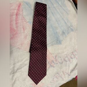 Meeting Street men’s tie burgundy whit whit an blue silk